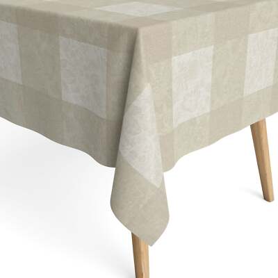 Tischdecke Jacquard beschichtete Baumwolle MILLET BLANCO beige weiss 