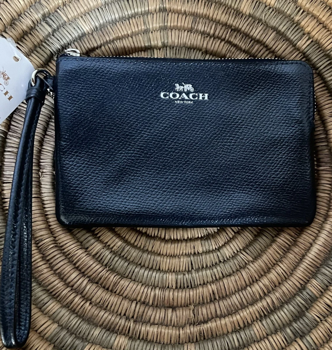 Metallic blue coach purse sale