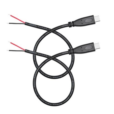 Short USB C to 2 Pin Bare Wire Open End Power Cable 10inch, 20AWG 5V USB Type...