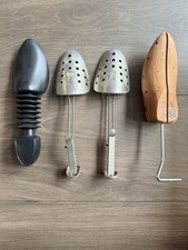 Vintage Shoe Tree Lot of 4 Wood Metal Spring Shoe Stretchers Unbranded