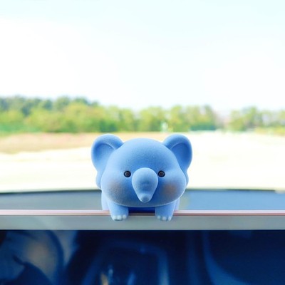 Cute Furry Animal Rear View Mirror Accessories, Car Dashboard  Style: Elephant