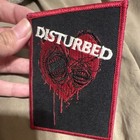 Vintage 2005 Disturbed Embroidered Patch Red/Black Heart Design Rock & Pop — photo 3