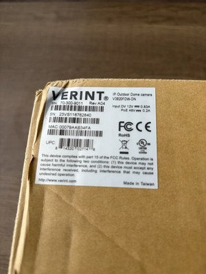 Verint V3820FDW-DN IP Outdoor Dome Camera 2MP 2.7mm-13.5mm White