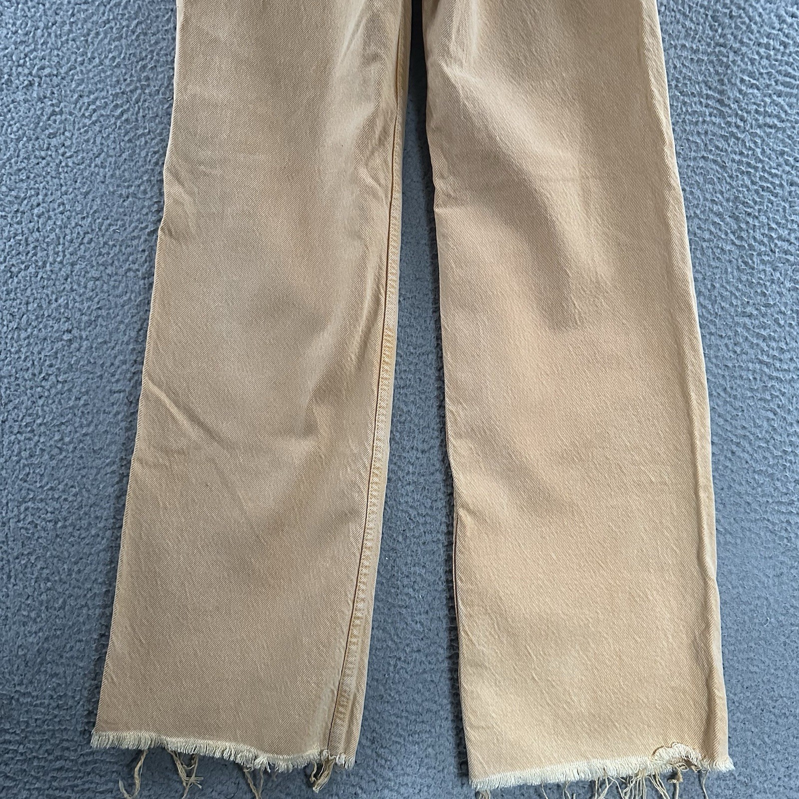 Zara Womens Jeans Orange Size 2 High Rise Raw Hem Stretch Denim Cotton Blend thumbnail 13