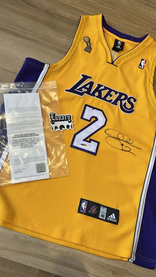 Derek Fisher Los Angeles Lakers Jersey Autographed MVP Brand New Licensed NBA - Image 4 of 4