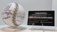 2026 Fanatics UW baseball inscribed Paul Molitor Robin Yount Brewers /10 HOF