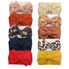 Baby Girl Bow Headbands Newborn Turban Knotted Elastic Hairband