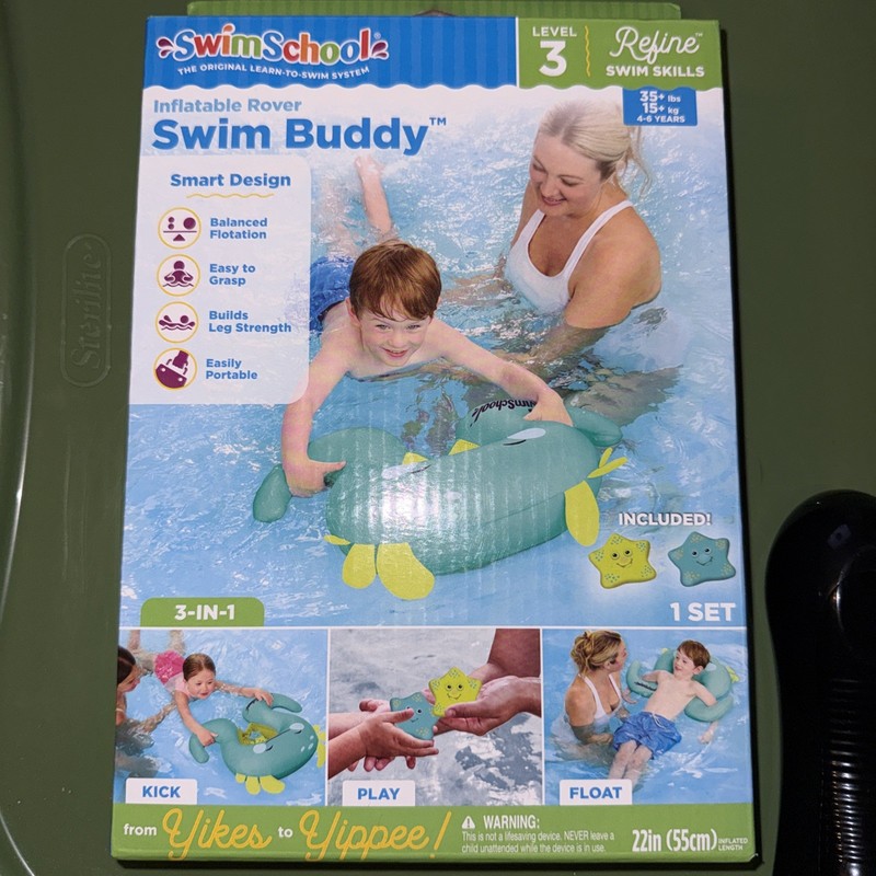 Swim School Inflatable Rover Swim Buddy Level 3 Float Kids 35+ Ibs 4-6 YEARS New
