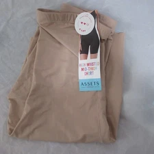 NWT Assets by Spanx 10175R Nude Shaping High Waisted Mid Thigh Short Size 1X