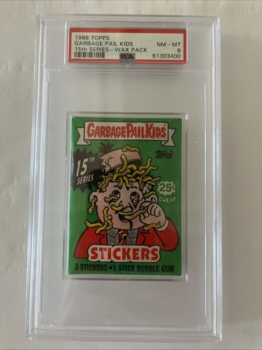 1988 Topps GPK OS15 Garbage Pail Kids Series 15th Card Wax Pack PSA 8 WITH 25 15 - 第 1/2 張圖片