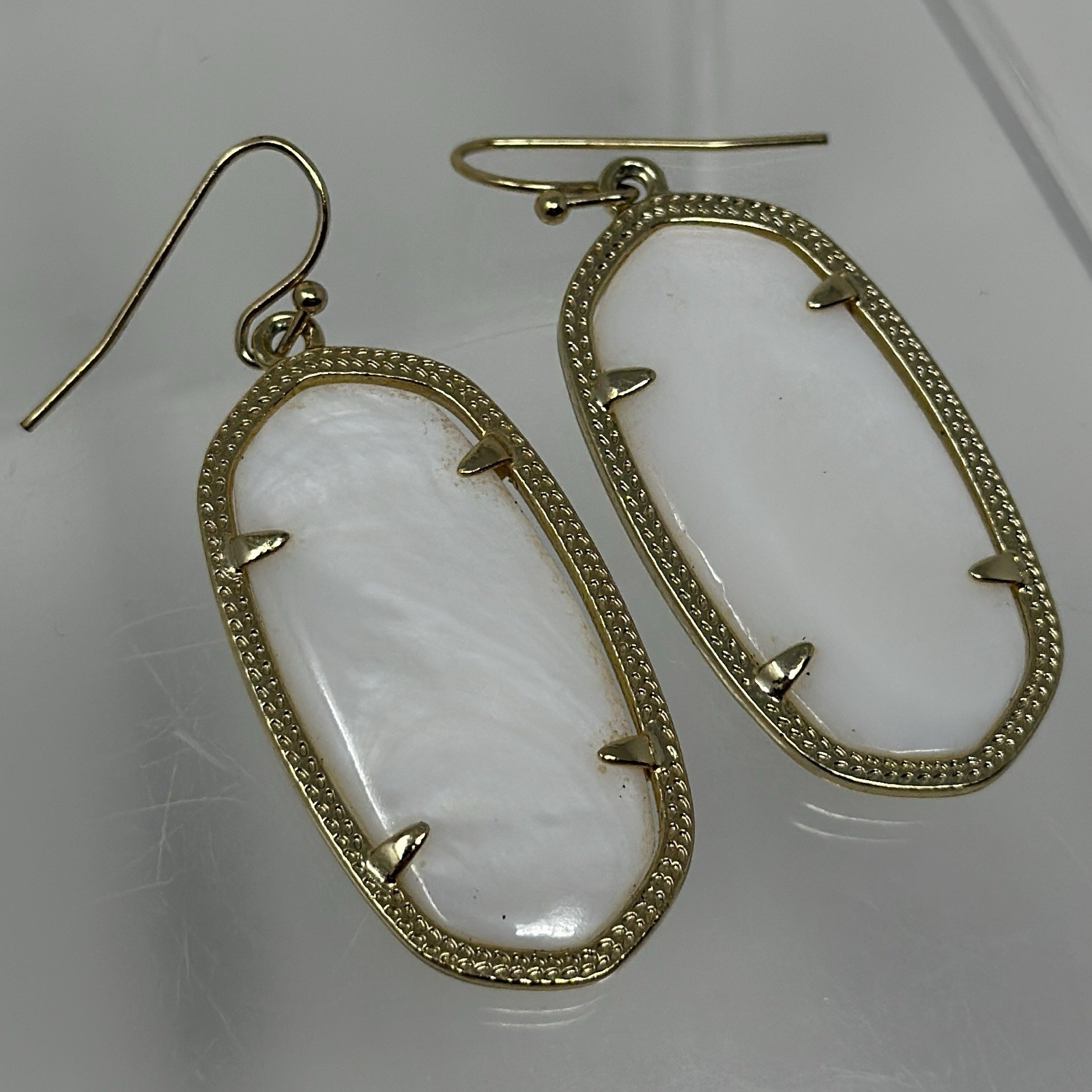 Kendra Scott White Abalone Shell Dangle Earrings … - image 2