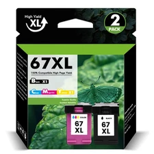 67XL Ink Cartridge for HP Ink 67 Deskjet 2700e 2755e 2800e 2855e Envy 6000 6055e