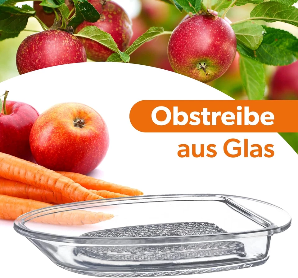Grattugia in Vetro per Frutta E Verdura, Grattugia Manuale per Mela, Perfetta pe - Immagine 2 di 4
