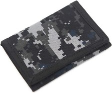 RFID Trifold Canvas Outdoor Sports Wallet for Kids - Front Digital Gray