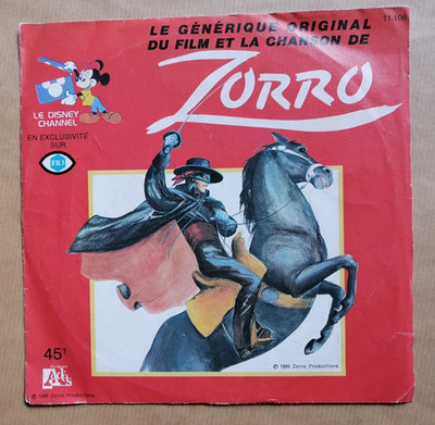 JEAN STOUT: La Chanson De ZORRO 7'' 45T Generic TV-Serie auf FR3 Ab 11.106