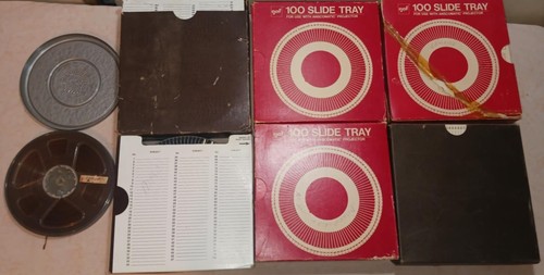 Bandejas deslizantes vintage con correderas / 6 en total / más 1 carrete a carrete