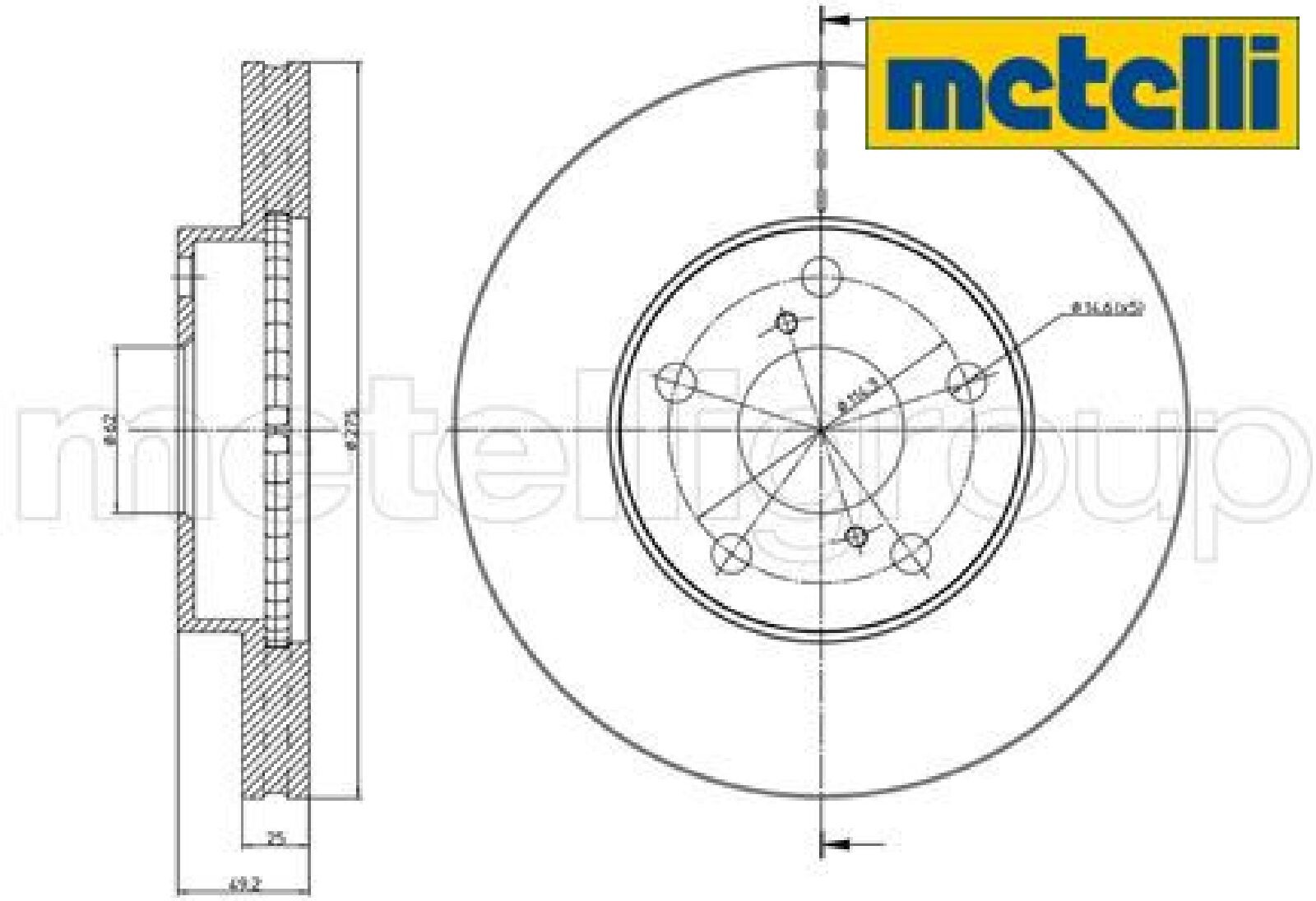 2x Bremsscheibe metelli 23-0801C 2 Bremsscheiben Vorderachse Vorne für Toyota