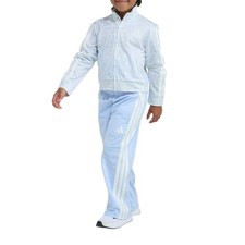 adidas 3Stripes Aop Tricot Jacket And Pants Set Girls Blue Casual Athletic Outer