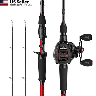 KastKing Royale Legend II Casting Fishing 7'3'' - MH - Right, Black and Red 