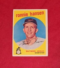 1959 Topps #444 Ron Hansen Baltimore Orioles Rookie MLB Card EX. rookie card picture