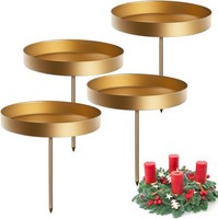 Kerzenhalter Adventskranz 4Er Set Metall 8Cm FüR Stumpenkerzen Weihnachten Deko