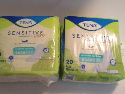 2 Tena Intimates Moderate #4. Long.  Pack 20 Ea. 40 Pads