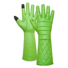 SuperHero Green Leather Gauntlet Gloves   Quilted Design Costume ZAMGEAR