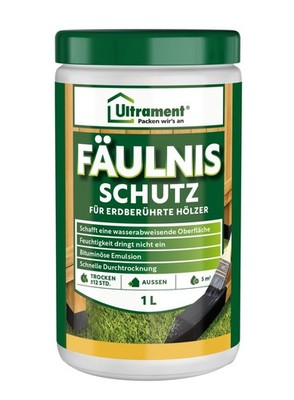 Ultrament Fäulnis-Schutz 1L Holzgrundierung Pilzschutz Grundierung Holz Außen Ne