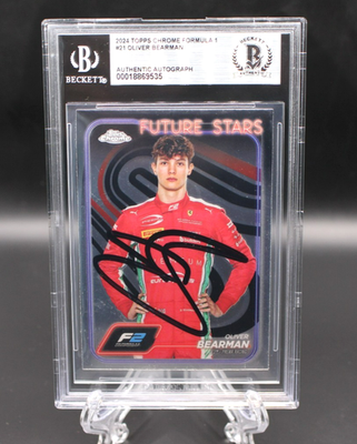OLIVER BEARMAN SIGNED 2024 TOPPS CHROME FORMULA 1 ROOKIE #21 OLLIE