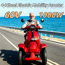 HS4W-F2R 1000W 4 Wheel Mobility Scooters Adult Travel Scooter 25KM/h Range 55KM