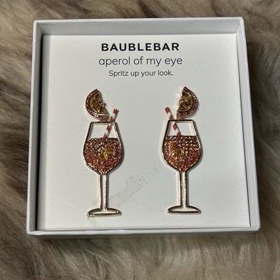 New In Box! Baublebar Cocktail Earrings - Aperol Spritz