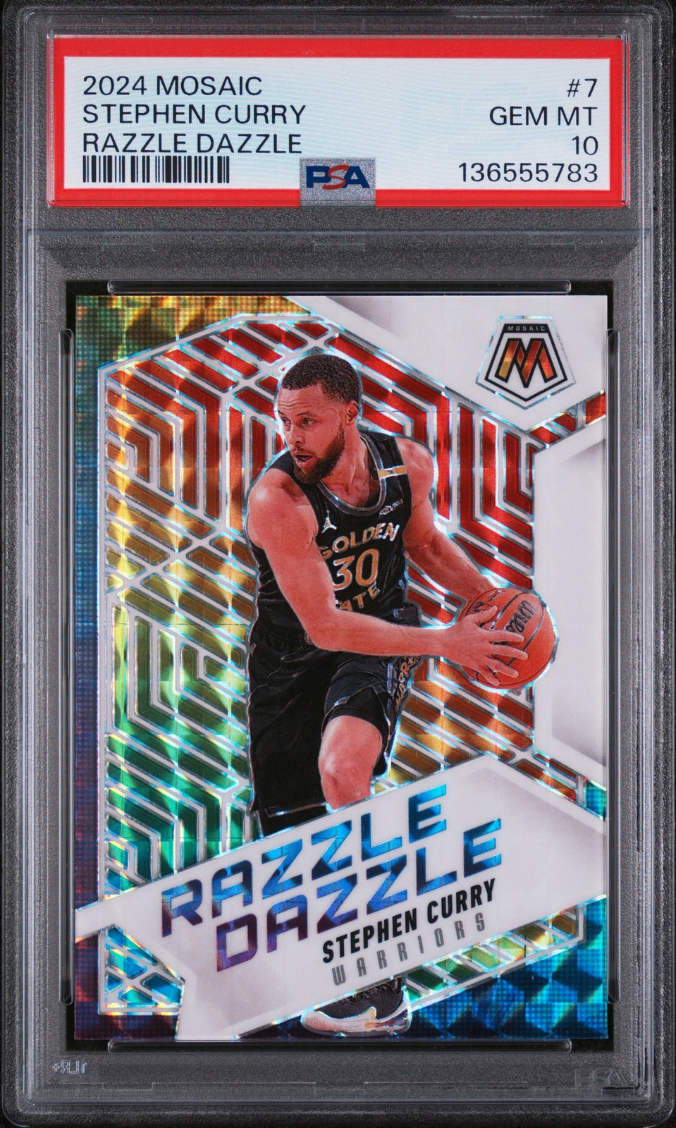 2024 PANINI MOSAIC RAZZLE DAZZLE #7 STEPHEN CURRY PSA 10