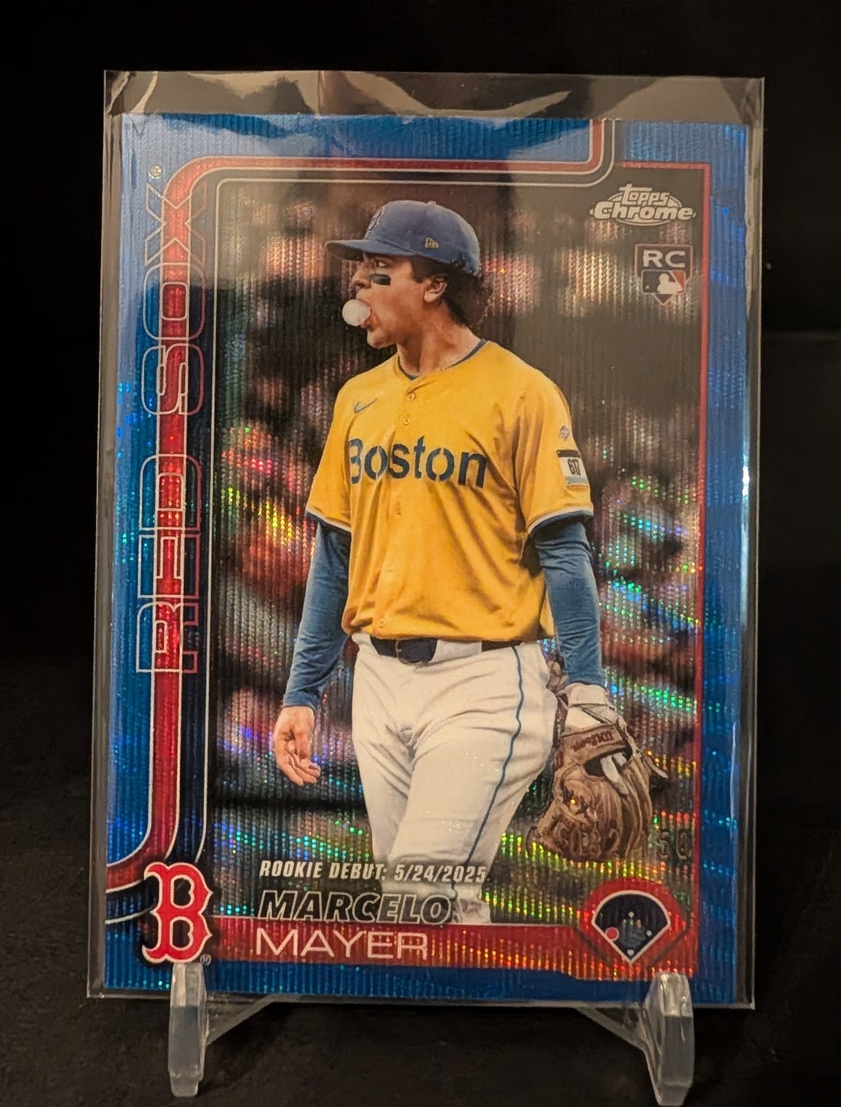 2025 Topps Chrome Update Series  Marcelo Mayer #USC117 Blue Wave Refractor /150 