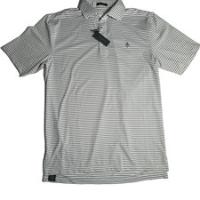 Turtleson Brew Performance Polo Shirt Men  s Medium Purple  White Stripe Logo