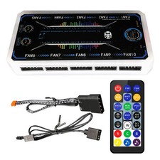 Cooling Fan Hub RGB Fan ARGB Controller Remote Control Computer Case Adapter f