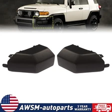 Pair Black Front Corner Bumper End Caps For Toyota FJ Cruiser 2007-2014 LH+RH