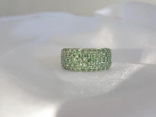 Affinity Gems Sterling Silver 925 Multi Row Tsavorite Ring Size 6