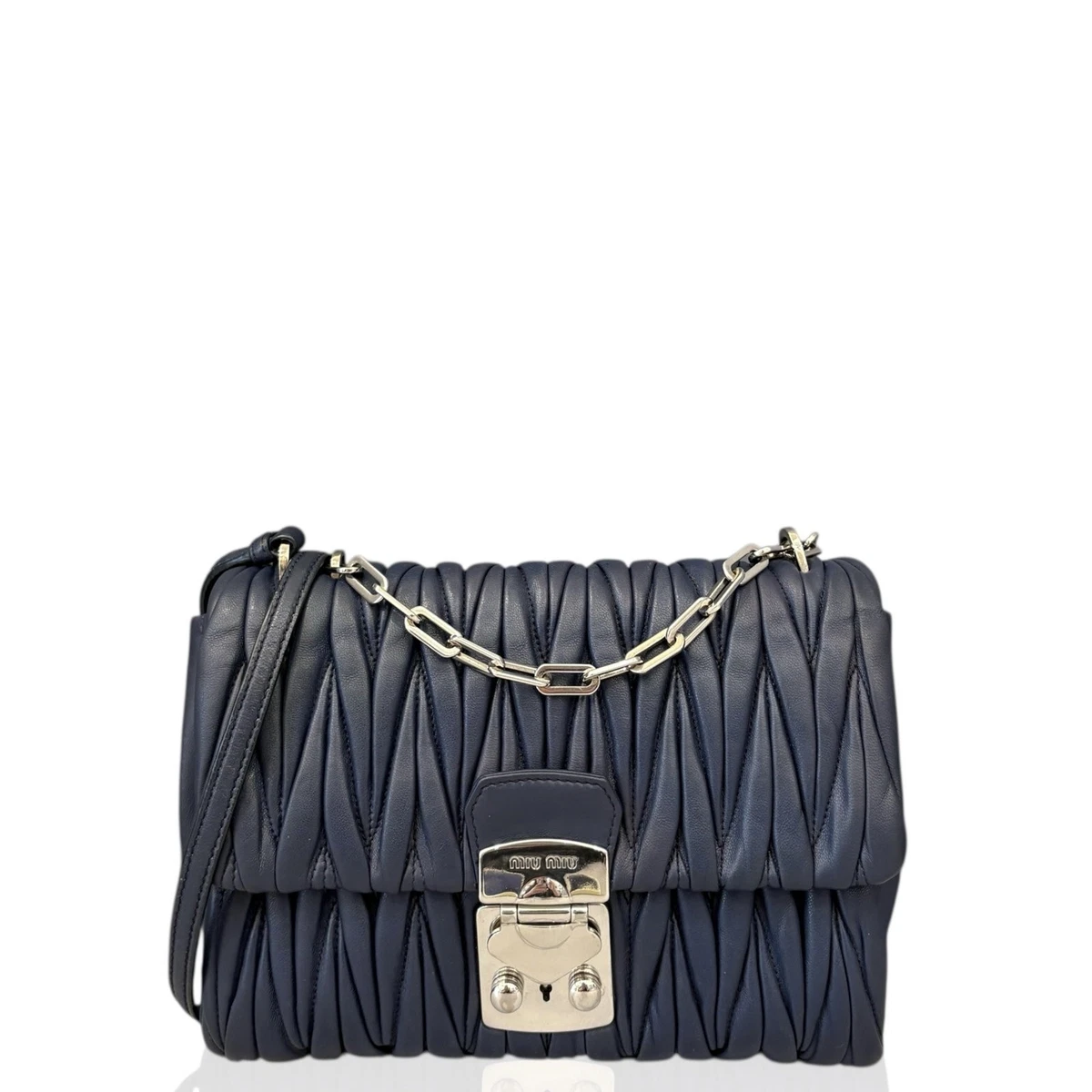 Blue Leather Exterior Miu Miu Bags & Handbags for Women for sale