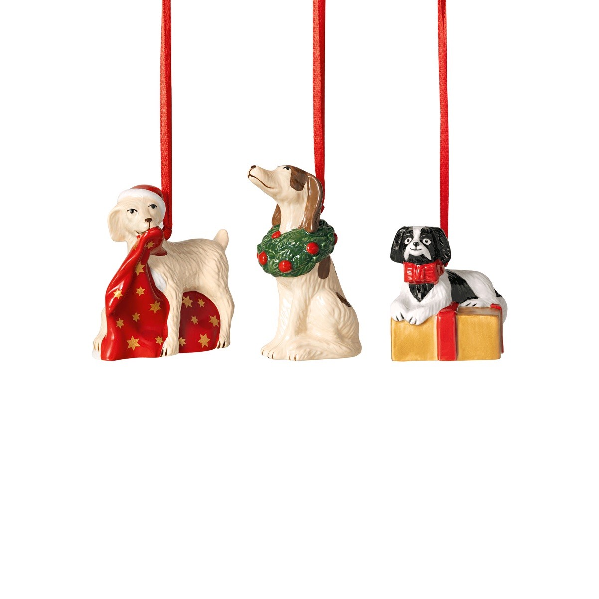 VILLEROY & BOCH Nostalgic Ornaments Addobbi Natalizi Cani 6,5cm Porcellana