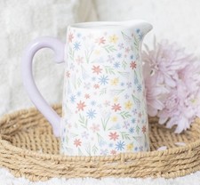Image of Spring Floral Print Ceramic Flower Jug