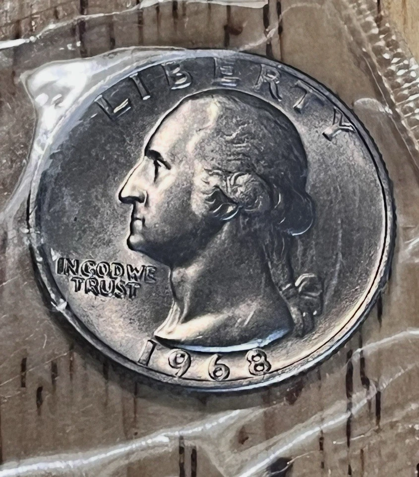 1968 P WASHINGTON QUARTER BRILLIANT COIN MINT/UNC SEALED IN CELLO GEM - Image 3 of 4