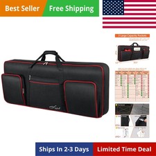 61 Key Keyboard Case, Soft Piano Bag with 0.32 inch Cotton, 61 Key Keyboard B...