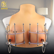 Clear Breast Splint Stainless Steel Accessory Chest Bondage Pleasure For Couple