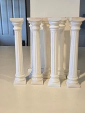 8 Vintage Wilton Roman Cake Pillars Columns 10" Tall