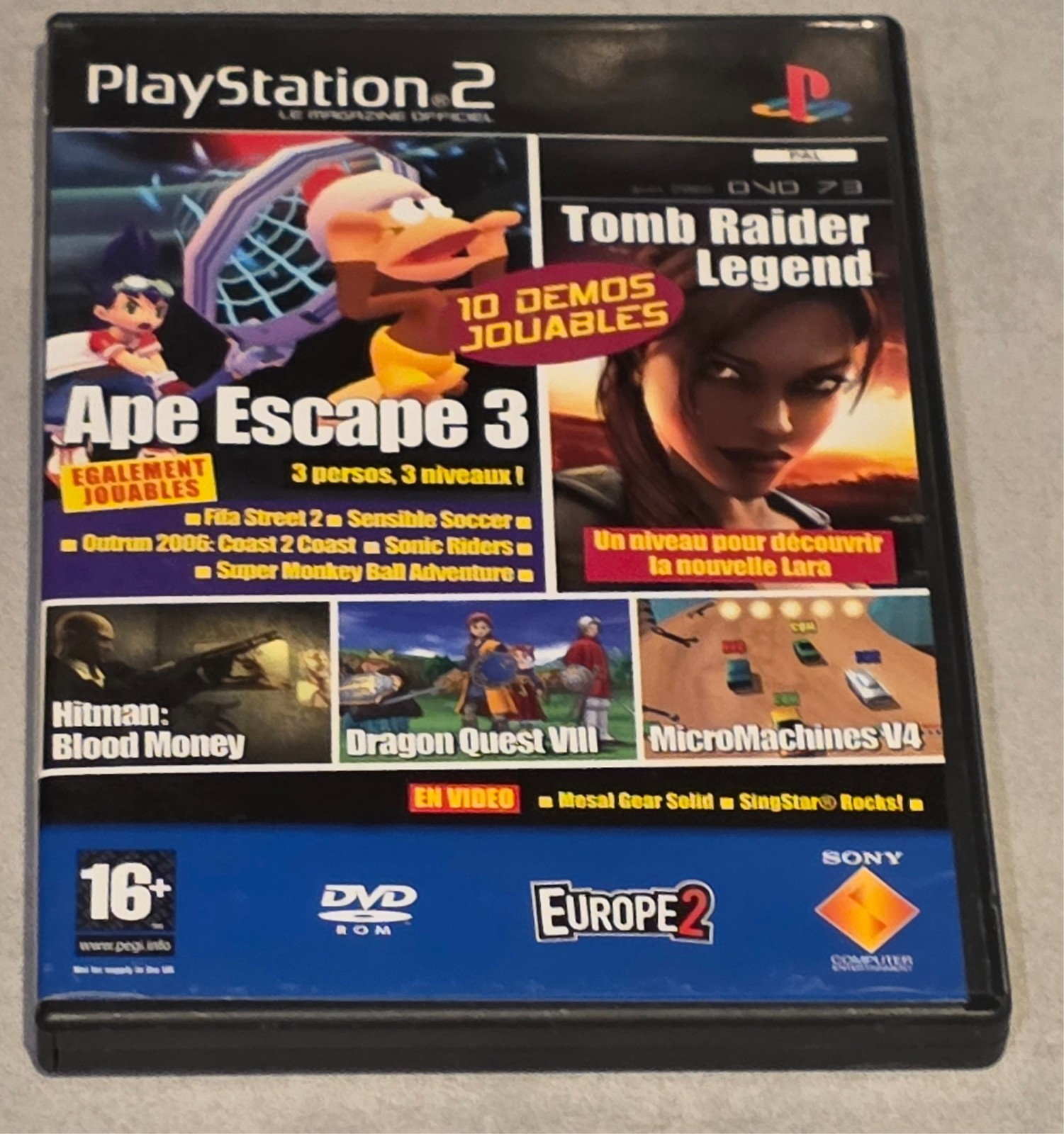 OPS2M DEMO 73 (APE ESCAPE 3 TOMB RAIDER DRAGON QUEST VIII ) PLAYSTATION 2 PS2