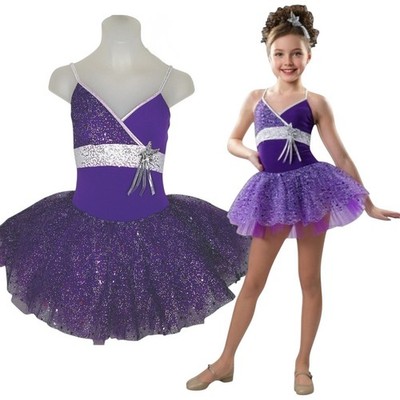 Lot of 10 Twinkle 4-CL, 5-CXL, 1-AS Dance Costume Purple Ballet Tutu w/Applique