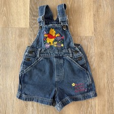 Vintage Winnie The Pooh Hunny Garden Embroidered Denim Overalls 3T