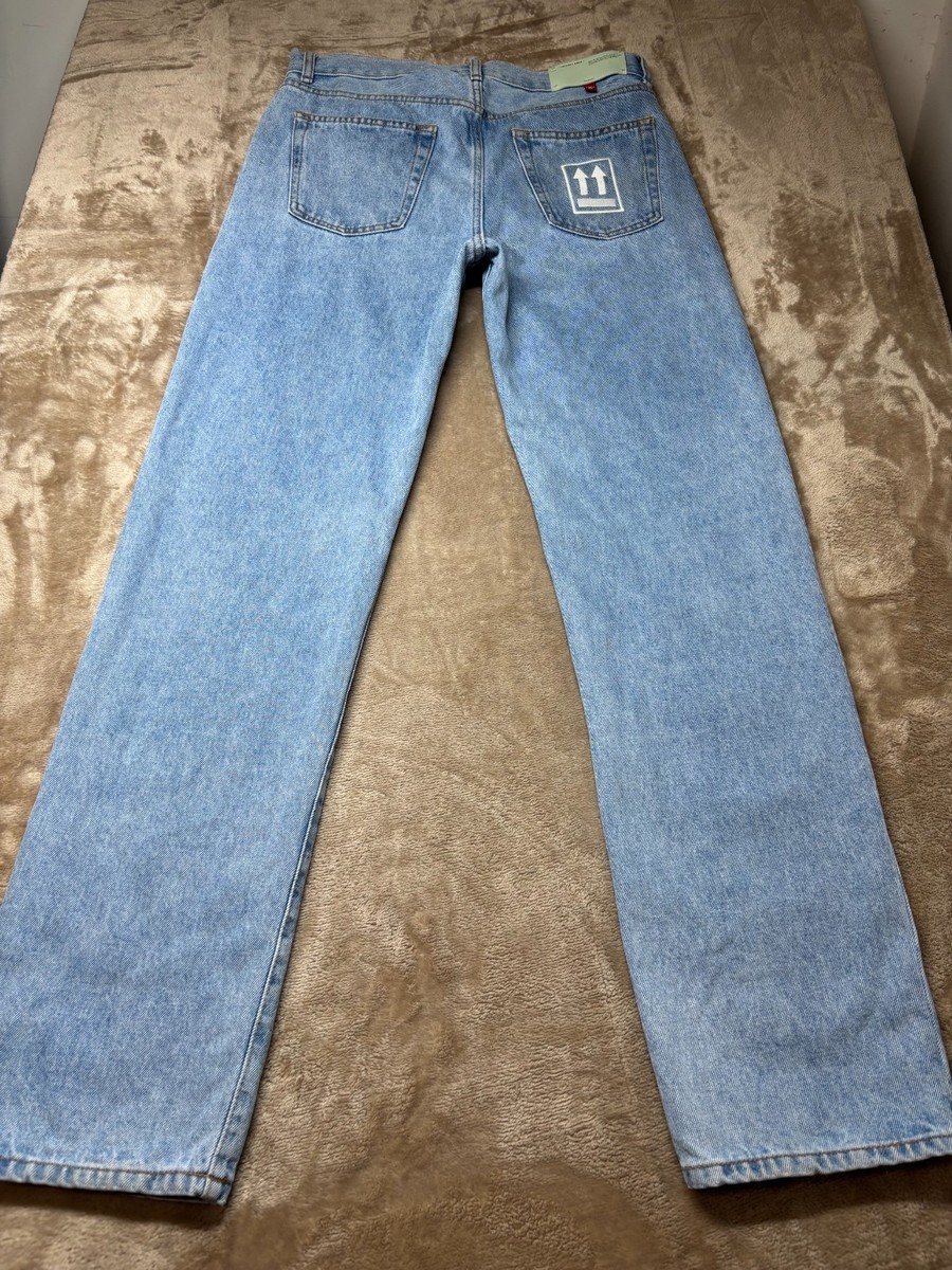 Off-White c/o Virgil Abloh Denim Main Label Straight Jeans Mens