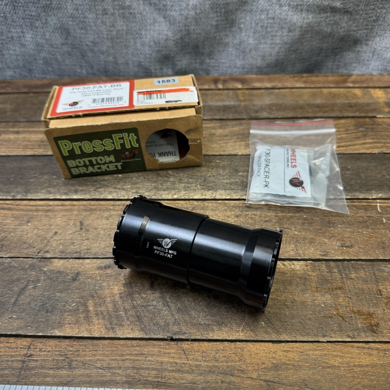 Wheels MFG PF30-FAT-BB Bottom Bracket PF30 Fat Bike 30mm PressFit Black ABEC-3