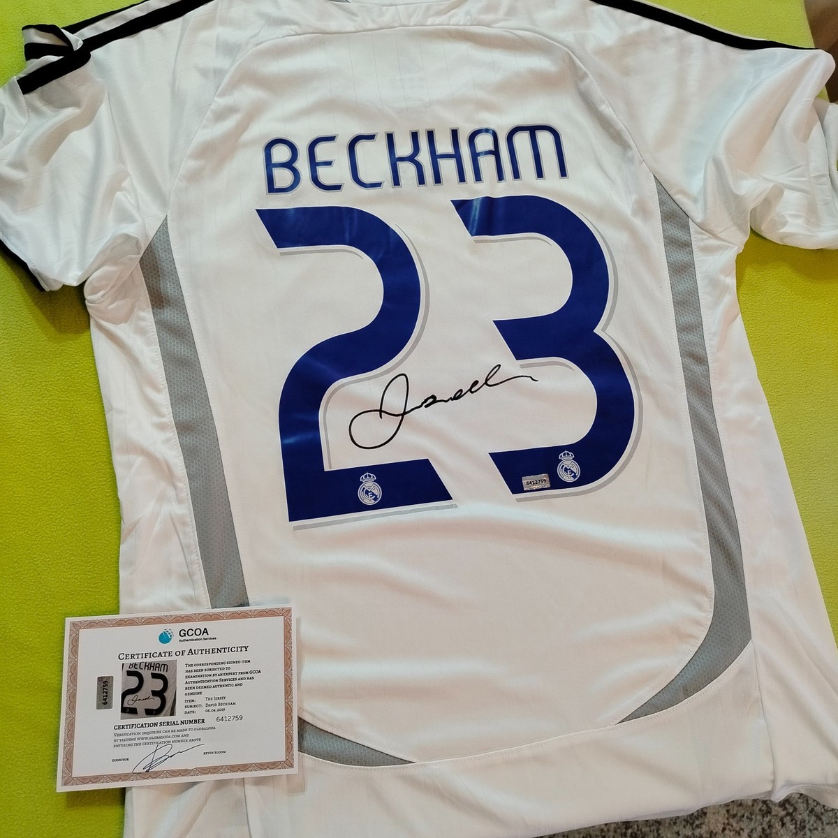 David Beckham Signed FC Real Madrid #23 White Jersey Shirt With